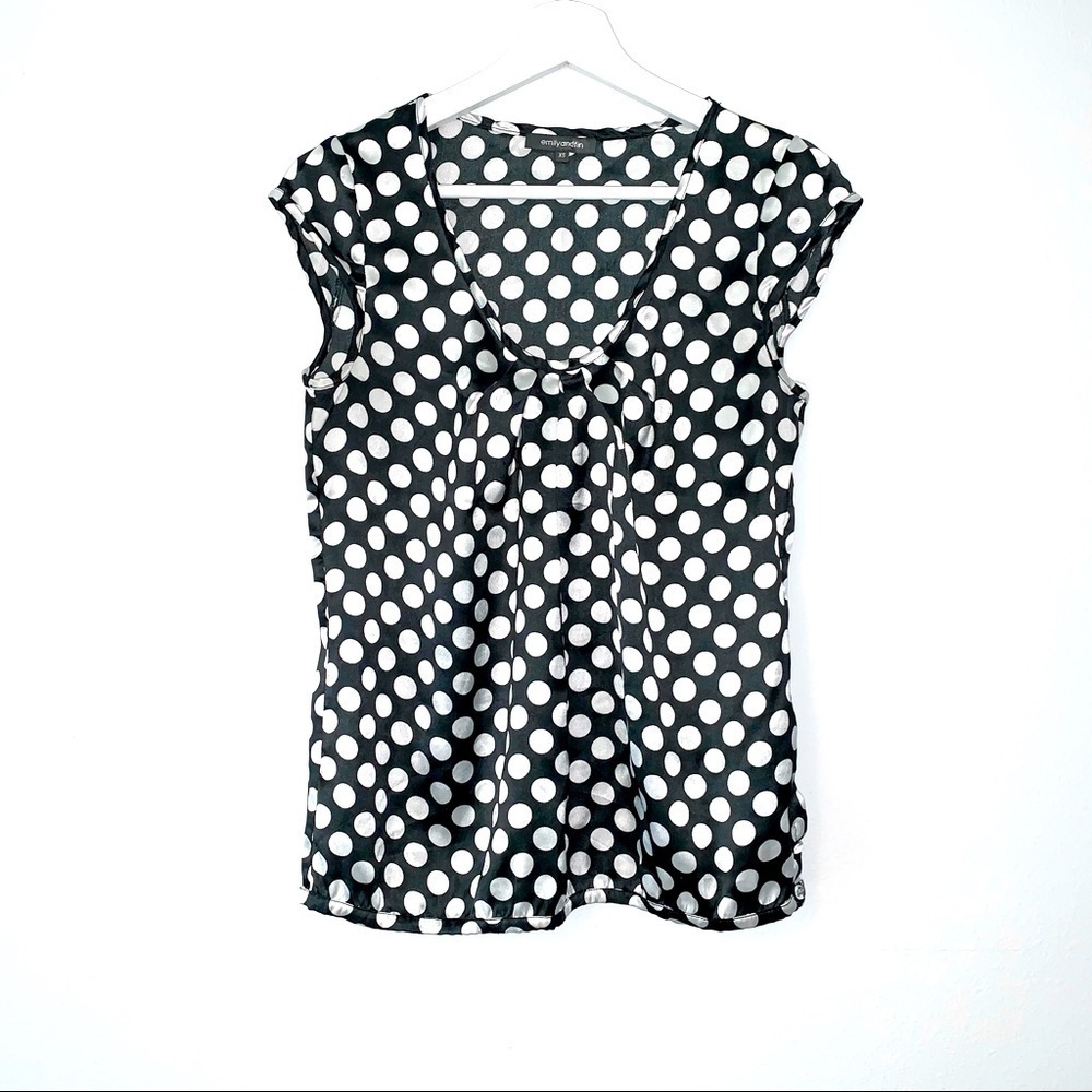 Emily and Fin Rosie Retro Polka Dot Cap Sleeve Top XS